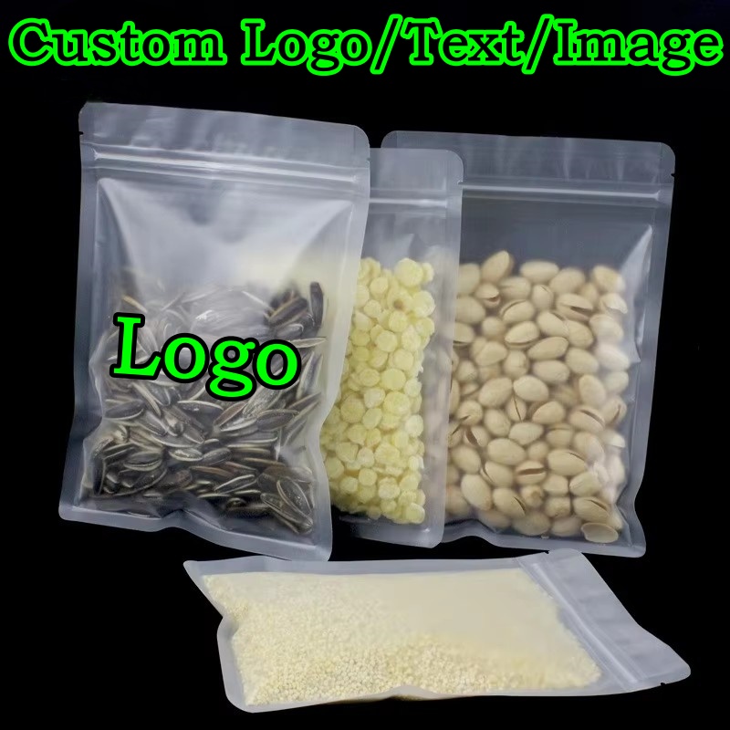 Logo Food Snack - 100 SZT. Matowe Plastikowe Torebki Strunowe